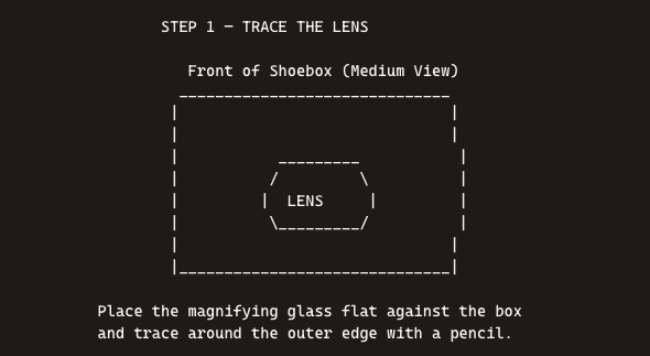 Trace Lens on Short Side of Shoebox