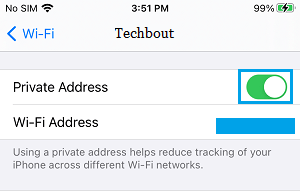 Use Private WiFi Address on iPhone