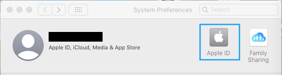 Apple ID Tab on Mac System Preferences Screen
