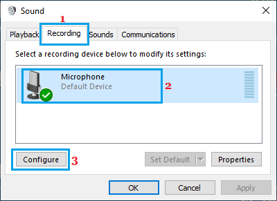 Configure Microphone Option in Windows