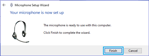 Finish Microphone Setup in Windows