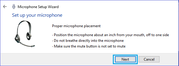 Setup Your Microphone Screen in Windows