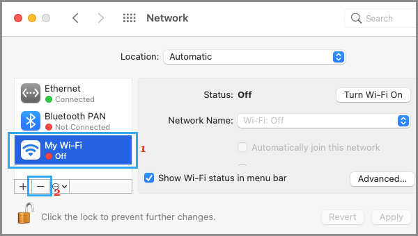 Entfernen Sie Das Wifi-Netzwerk Auf Dem Mac