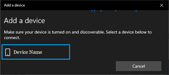 Select the Device to Add to Windows PC