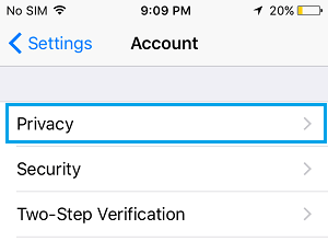 Privacy Option in WhatsApp