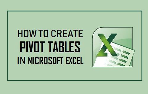 Create Pivot Table in Excel