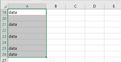 Select Data Containing Blank Rows