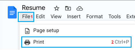 Print File Option in Chromebook