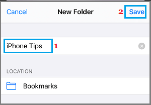Benennen Sie Den Lesezeichenordner Im Iphone Safari Browser