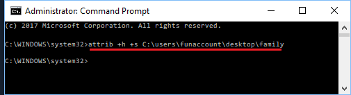 Hide Files and Folders in Windows 10 Using Command Prompt