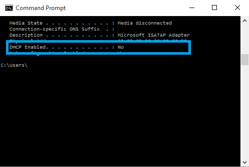 DHCP habilitado