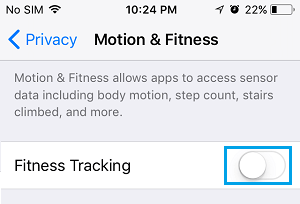 Disable Fitness Tracking Option on iPhone