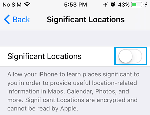 Disable Significant Location on iPhone