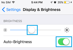 Enable Auto Brightness on iPhone