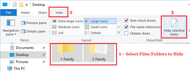 Hide Multiple Files and Folders in Windows 10