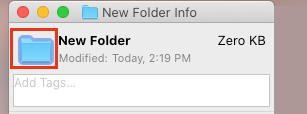 Select Folder Icon On Info Screen