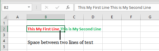 Space Between First and Second Lines in Excel Cell