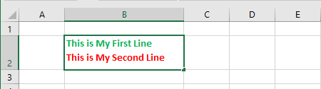 Two Lines in Same Excel Cell