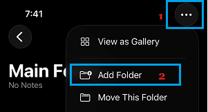 Add Folder to Main Folder on iPhone
