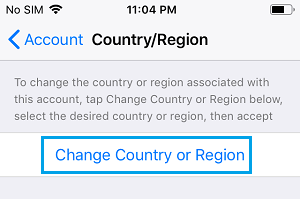 Change App Store Country or Region Option on iPhone
