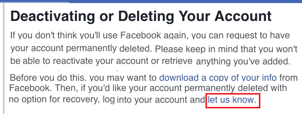 Permanently Delete Facebook Account on PC or Mac