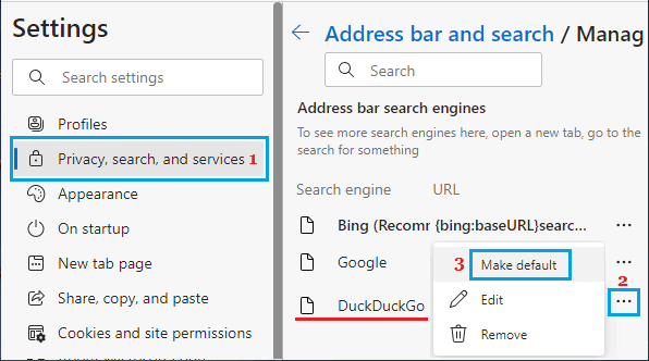 Set DuckDuckGo As Default Search Engine in Microsoft Edge