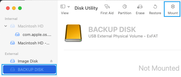 Mount External Hard Drive on Mac