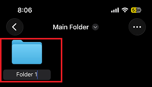 Name And Save Folder Within Folder in iPhone Files App