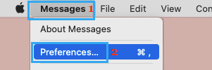 Open iMessages Preferences