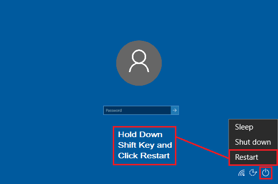 Windows 10 Safe Mode Using Shift + Restart