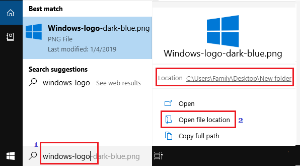 Locate Desktop Background Image Using Windows Search