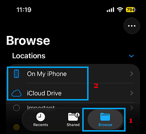 Open iCloud Drive on iPhone