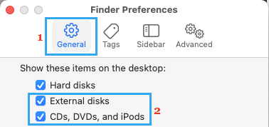 Show External Drives in Finder on Mac
