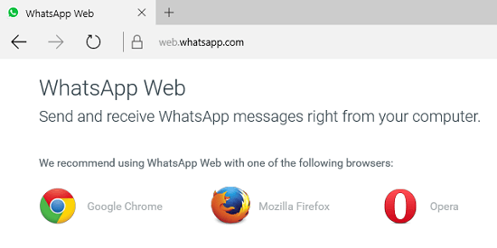 WhatsApp Web Compatible Browsers