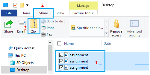 Zip Files Using Windows File Explorer