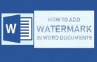 Add Watermark in Word Documents