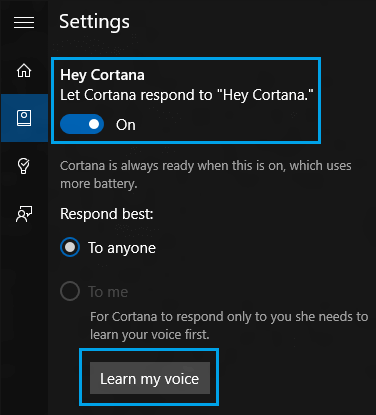 Cortana Learn My Voice