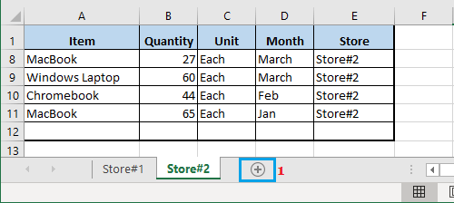 Create New Worksheet in Excel