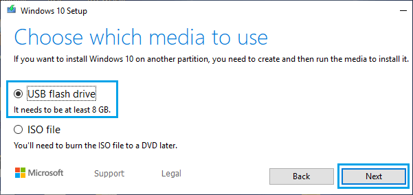 Create Windows 10 ISO File on USB Drive
