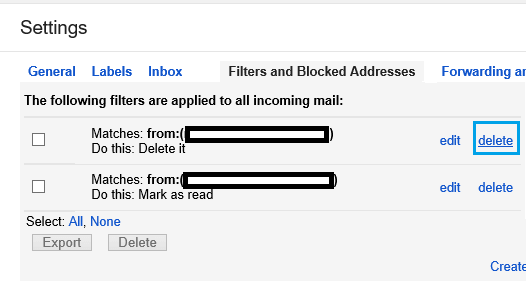 Delete Filters On Gmail