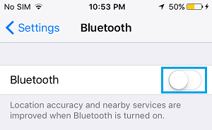 Disable Bluetooth on iPhone