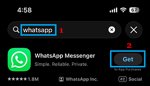 Download WhatsApp Messenger from App Store on iPhone