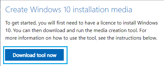 Download Windows 10 Media Creation Tool