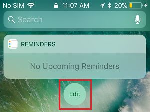 Edit Widgets on iPhone