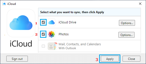 Enable iCloud Drive and iCloud Photos on Windows PC