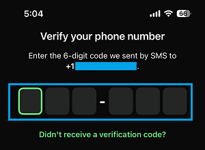 Enter WhatsApp Verification Code
