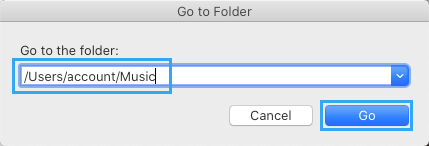 Go to Music Folder on Mac