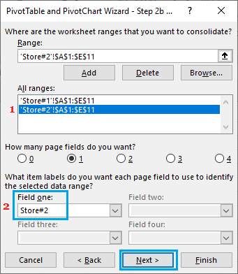 Name Second Data Range For Pivot Table