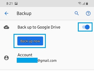 Manually Backup Android Phone to Google