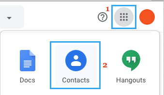 Contacts Icon in Gmail